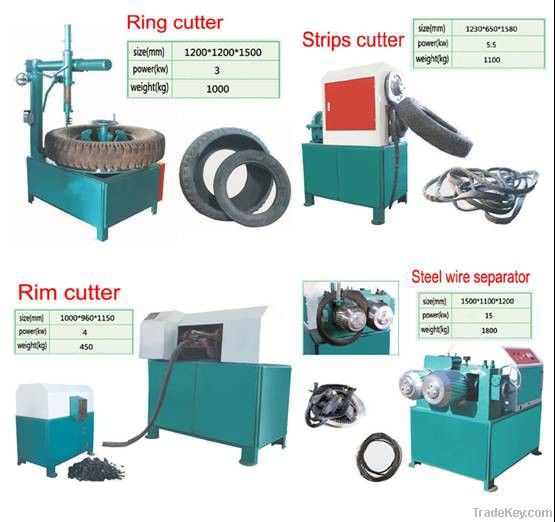 Waste Tyre/ Tire shredding and recycling Cutting Machine