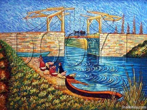 Langlois bridge at Arles with women washing