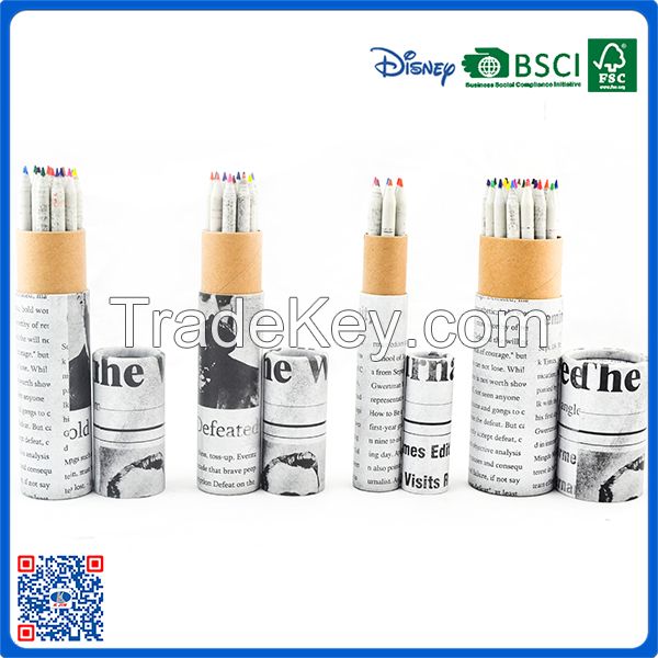 Newest eco series newspaper 7 inch color pencil sets