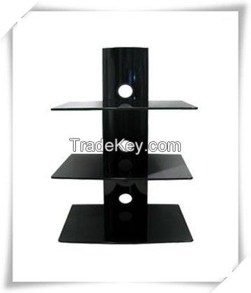 2 Shelf Glass DVD Wall Mount, DVD Bracket,DVD racks 