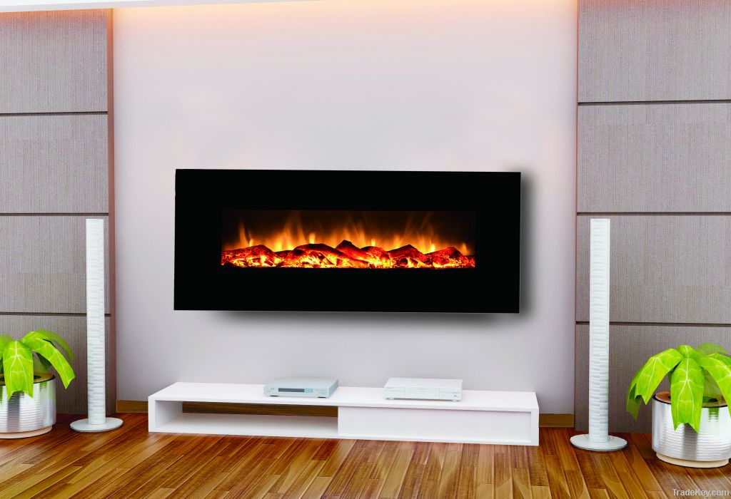 wall-mounted fireplace