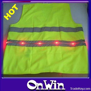 White Optical Fiber Led Reflective Safety Vest