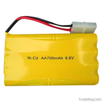 High capacity AA size Ni-CD rachargeable battery 9.6V 700mAh