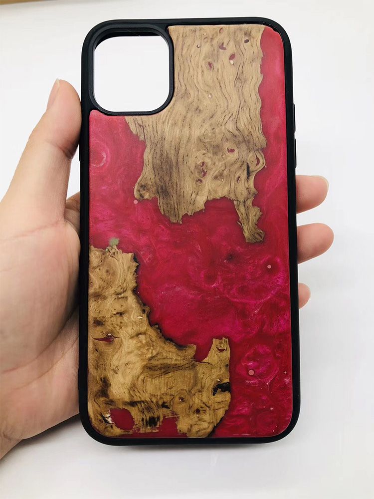 Resin + Wood Phone Cases Creative Mobile Phone Wooden Cover Factory