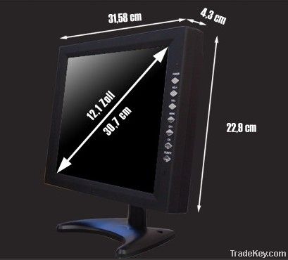 12 inch touch monitor with VGA/AV interface, high definition 1024x768