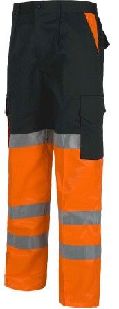 New men reflective multi pocket work pant