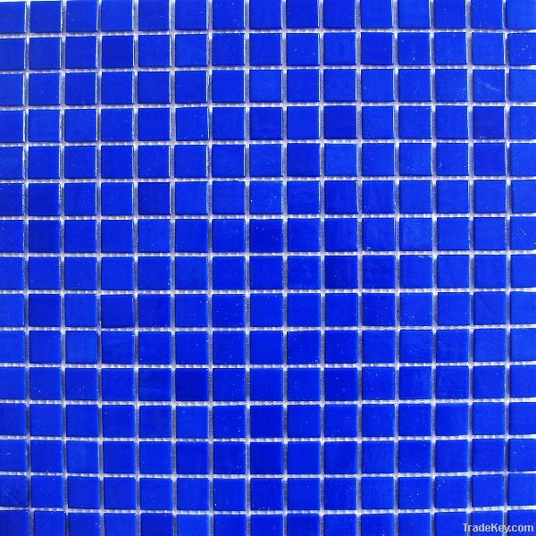 Blue color glass mosaic tile