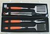 4pcs of bbq tools set with plastic handle