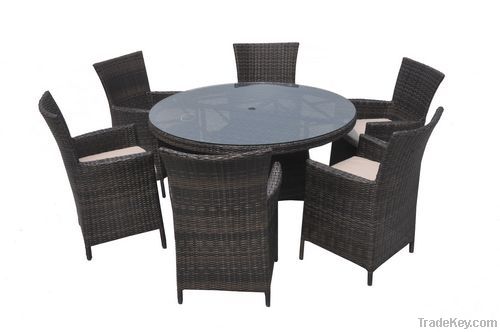 Rattan Outdoor Furniture US Dining Set, 1.35 Rattan Round Table