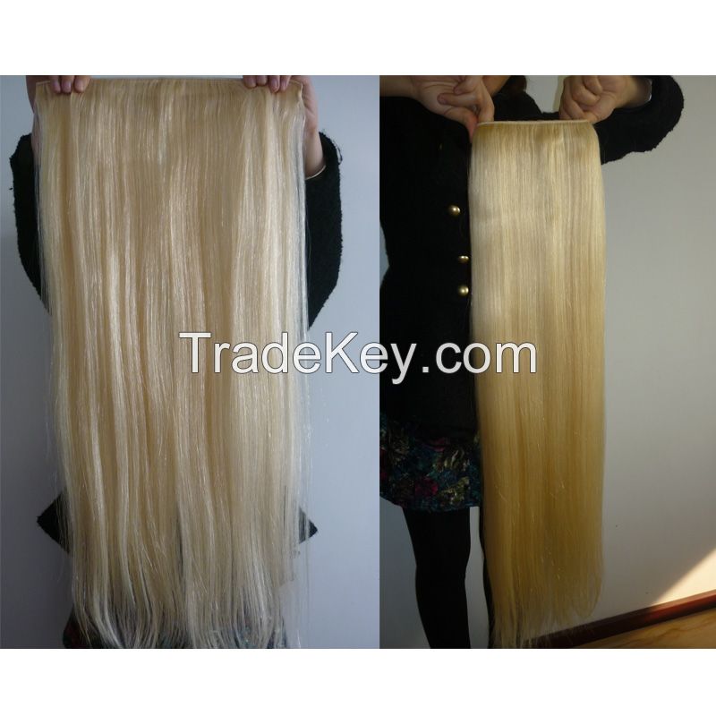 grade 7A brazilian remy hair halo hair extensions/flip in hair extensions