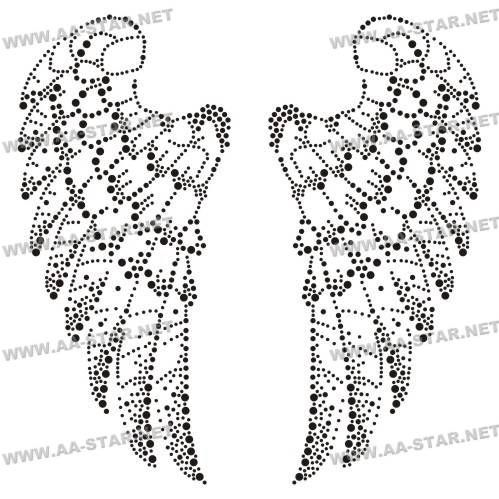 Wing design hotfix rhinestone motif rhinestud design