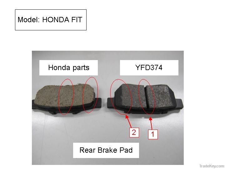 Disc brake pads by chamfering and slotting