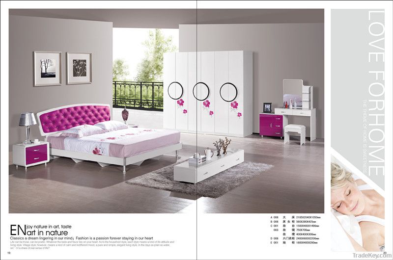 mirrored white high gloss MDF bedroom furniture / furniture bedroom /