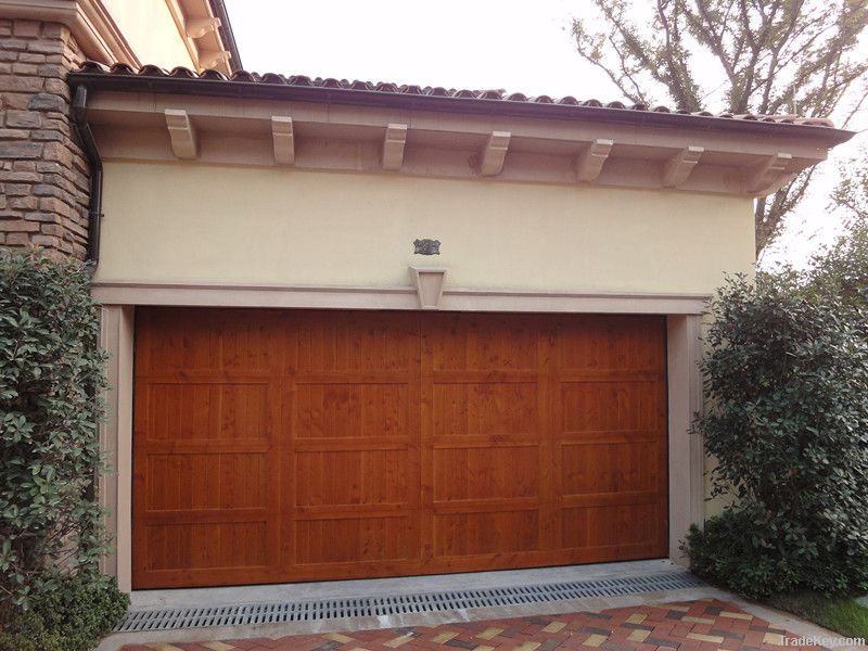 Automatic lift wood garage door