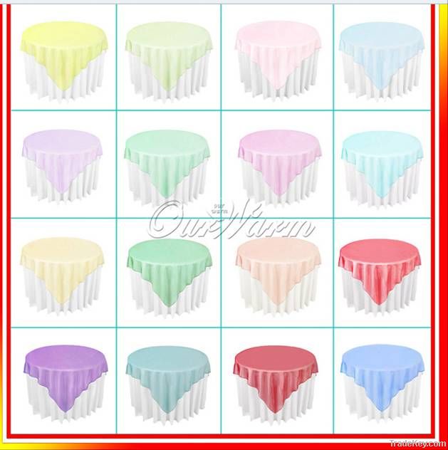 Organza Table Overlay Cloth 72"X72" Wedding Supply Party Sheer Colors