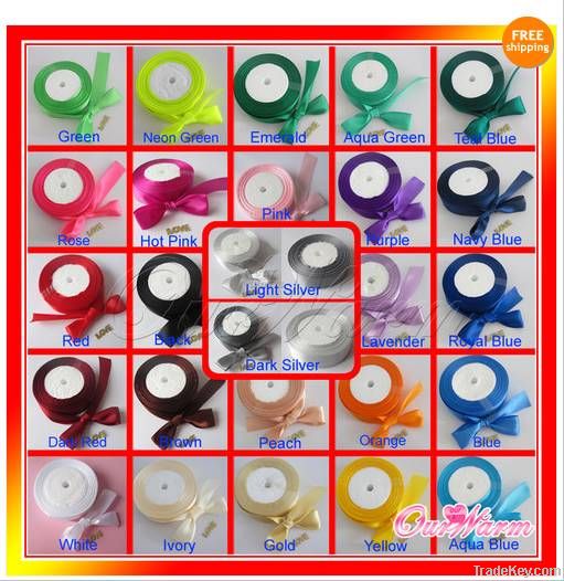 Satin Ribbon Craft Bow Wedding Party Decorations Colors U Pick