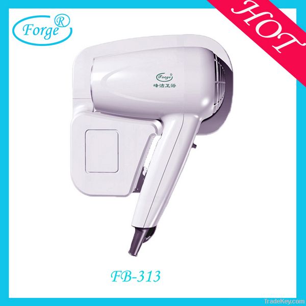 Hotel used wall mounted 1200W 50HZ ABS white  hair dryer