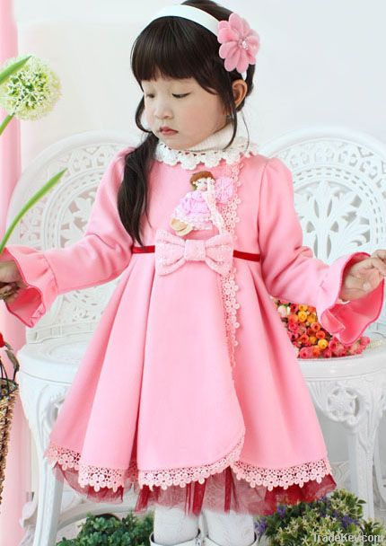 100% cotton knitted girla dress