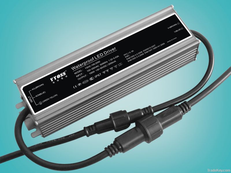 100W 2000mA Constant current mode waterproof led power supply