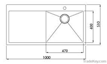 modern kitchen cabinet with drainboard sink RTS 101A-2