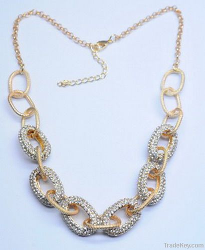 pave rhinestone chain link necklace