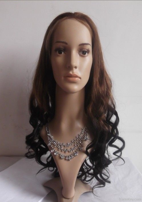 Indian human hair full lace wig, body wave two tone hair wig