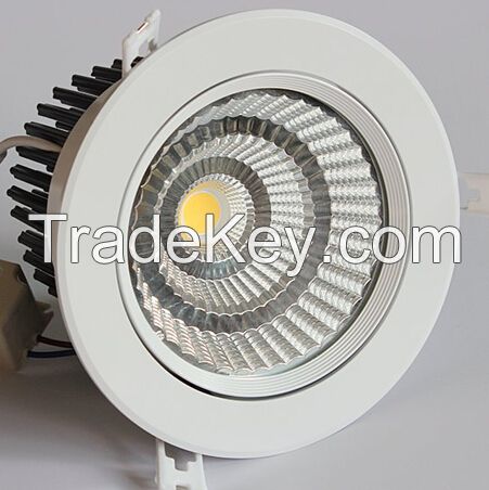 35W COB LED Downlight with TUV driver, white housing, RA80+