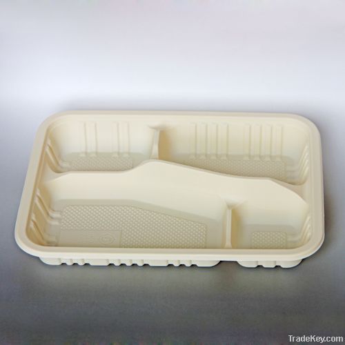 Corn starch Bio-based Disposable Tray 192*138*20mm/ 7.6 inch