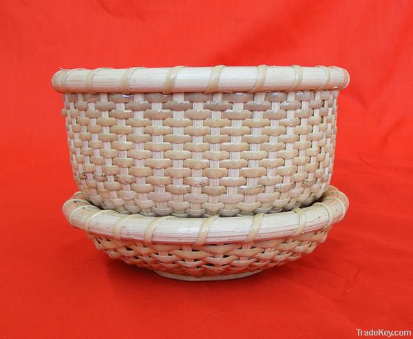 weaving rattan basket with lid