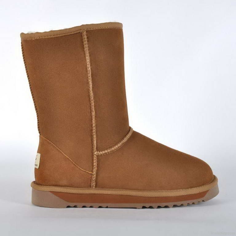 Classic Short Chestnust sheepskin Boots, snow boot