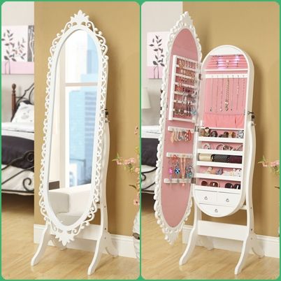 mirror design cheval oval mirrored jewelry cabinet