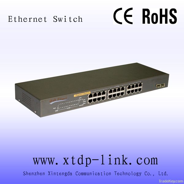 24Port 10/100M+2Port SFP WEB Smart Ethernet Switches