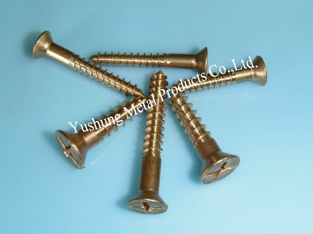 Silicon Bronze R&amp;P Flat Head Wood Screws