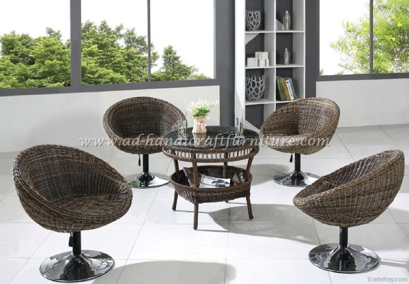 Poly rattan coffee set