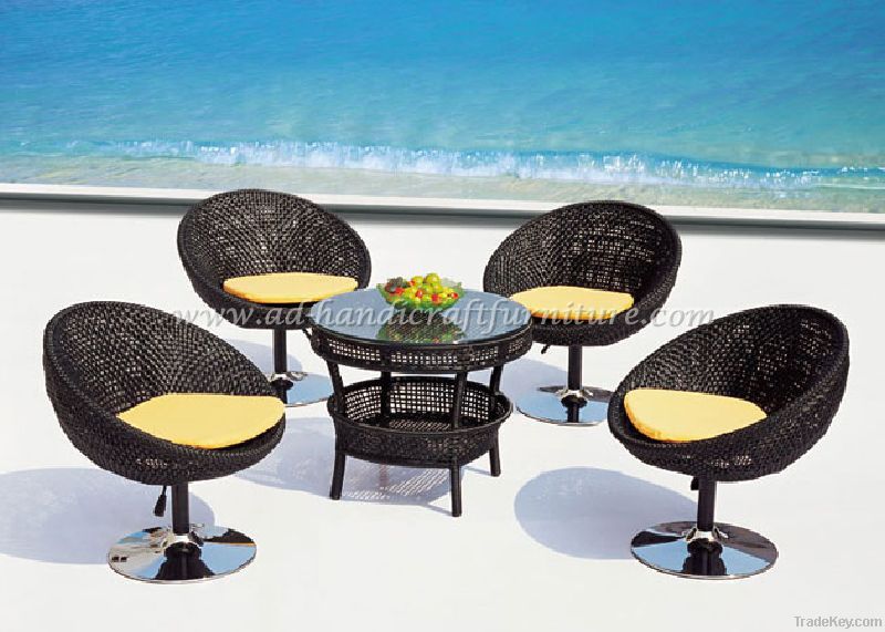 Poly rattan coffee set