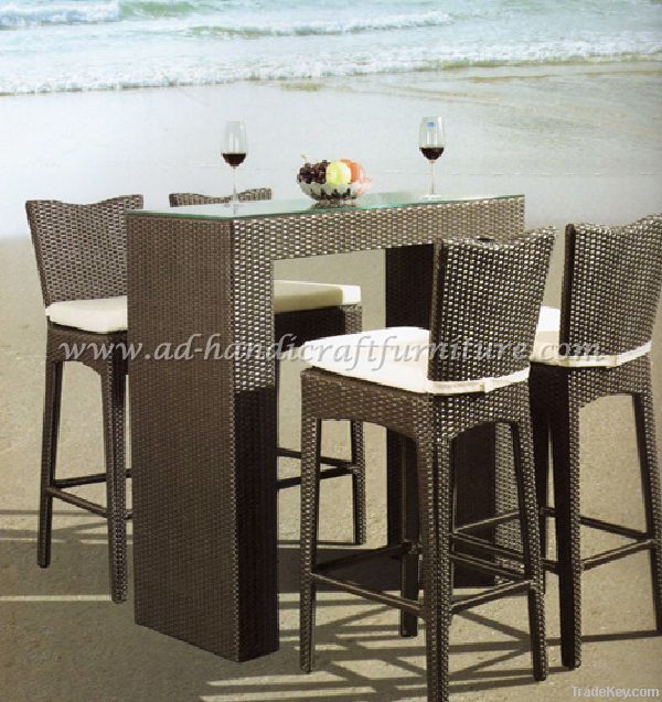 poly rattan bar set