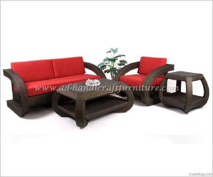 Poly rattan sofa set