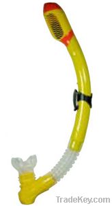 Full dry silicone diving snorkel with silicone mouth piece