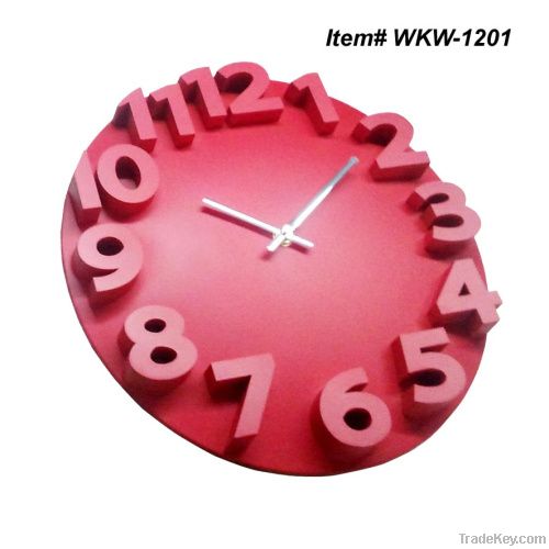 Round plastic 3D wall clock