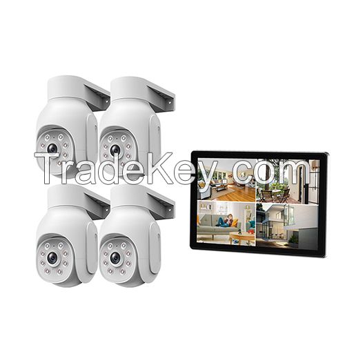 5MP Wi-Fi Pan Tilt Cameras and NVR Monitor Security System