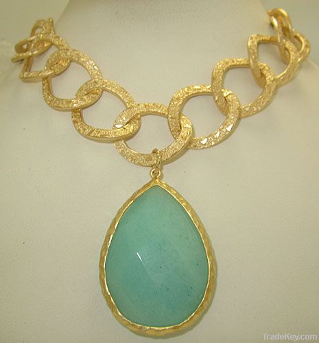 Genuine Gemstone Necklace, turquoise