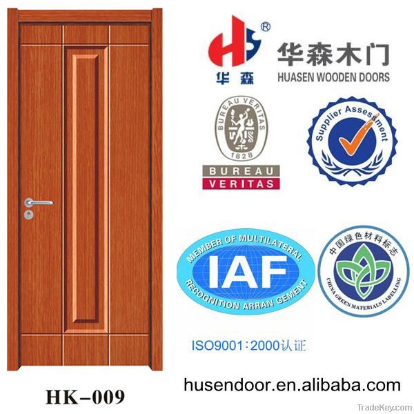 zhejiang cheap pvcfilm wooden door interior with wooden frame