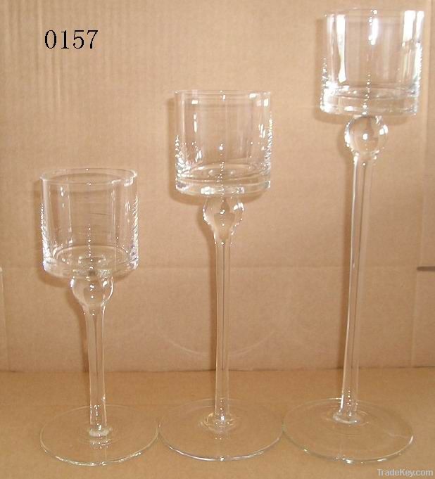 Set of 3 glass candle holder