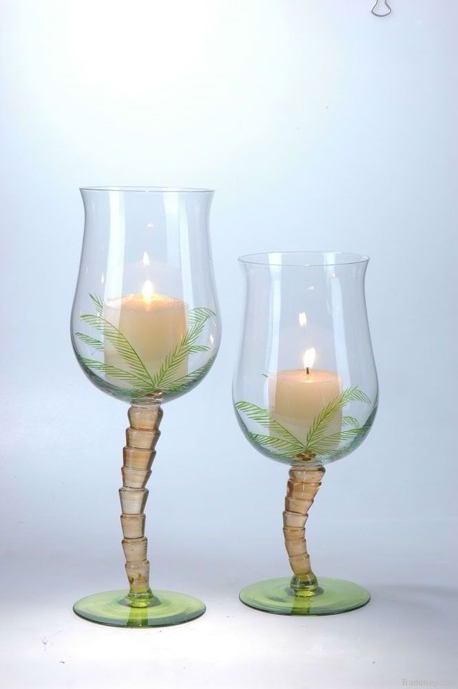 Glass candle holder