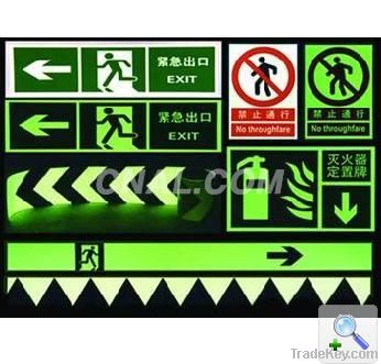 self luminous luminescent signs glow in the dark safety , exit sign