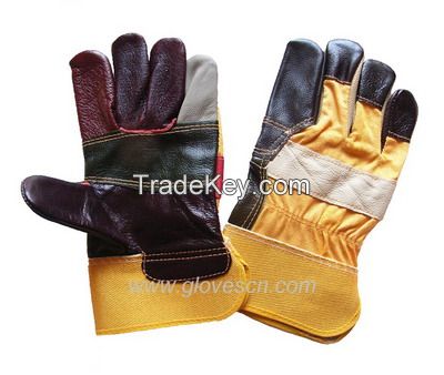 Leather work gloves