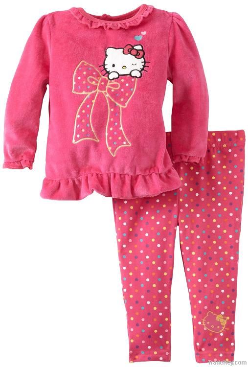 children summer 2 pcs set girl clothes sets with narrow pants