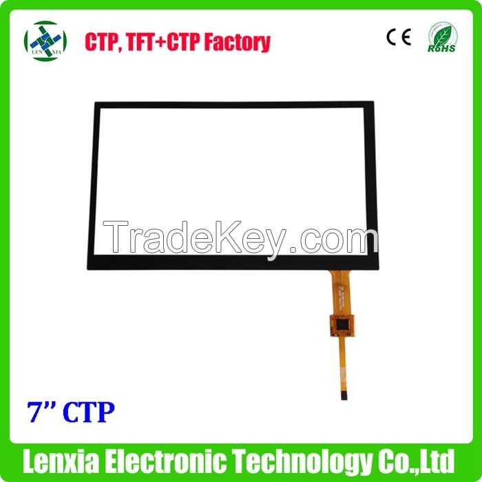 7inch capacitive touch screen panel with waterproof can be customized