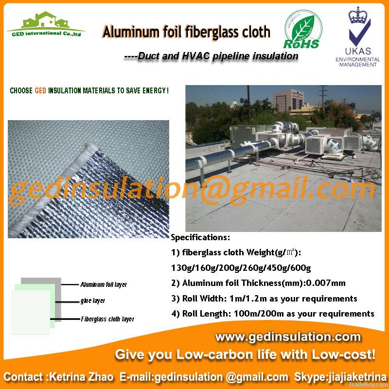 pipeline wrapping aluminum foil fiberglass cloth