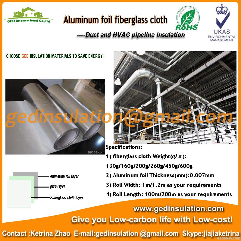 cooler insulation material aluminum foil fiberglass cloth